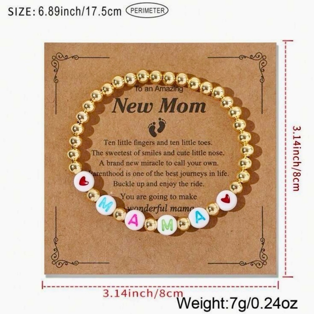 New mom gift, stretch bracelet